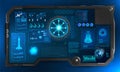 Sky-fi tablet, dashboard in HUD style Royalty Free Stock Photo